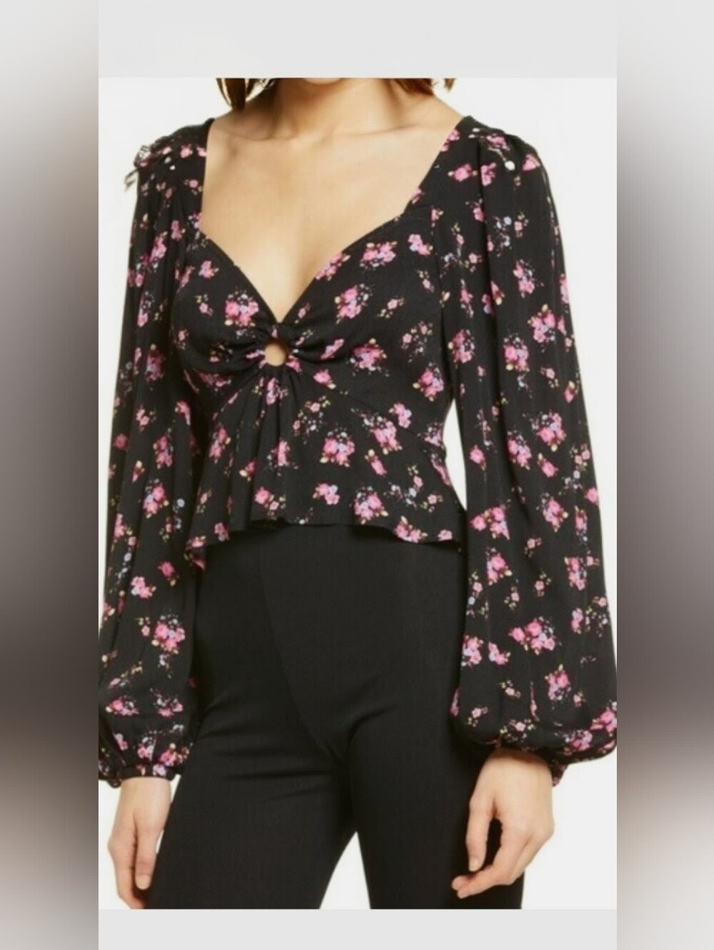 NWOT!Posh AFRM Anthro Summer Resort Club Peplum Top Floral Boho Print Blouse XS